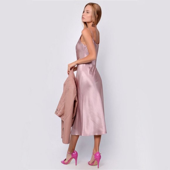 Satin Slip Midi Dress - Picture 2 of 2